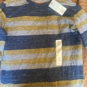 Cat & Jack Blue, yellow & white Stripped long sleeve shirt